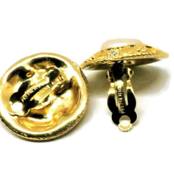 Pearl Cabochon Earrings - Vintage - Picture 4 of 5